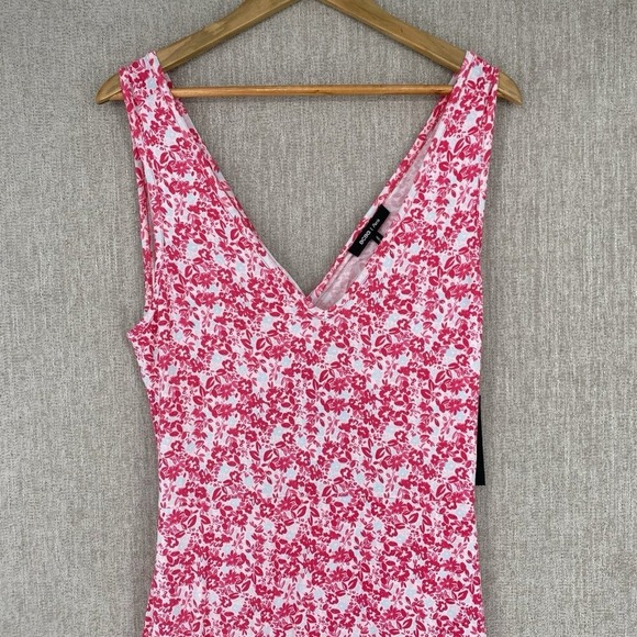 BCBG Paris Dress Womens XL Pink Floral Cutout Twist Back Sleeveless V-Neck NEW - Picture 5 of 12